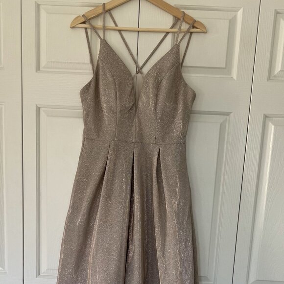 Size 7 Crystal Doll A-Line Sparkle Gown *with pockets!* - Picture 1 of 7